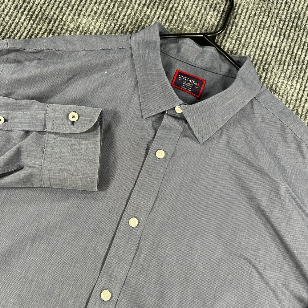 UNTUCKit Shirt Mens 2XL XXL Gray Long Sleeve Button Up Wrinkle Free Dress Work